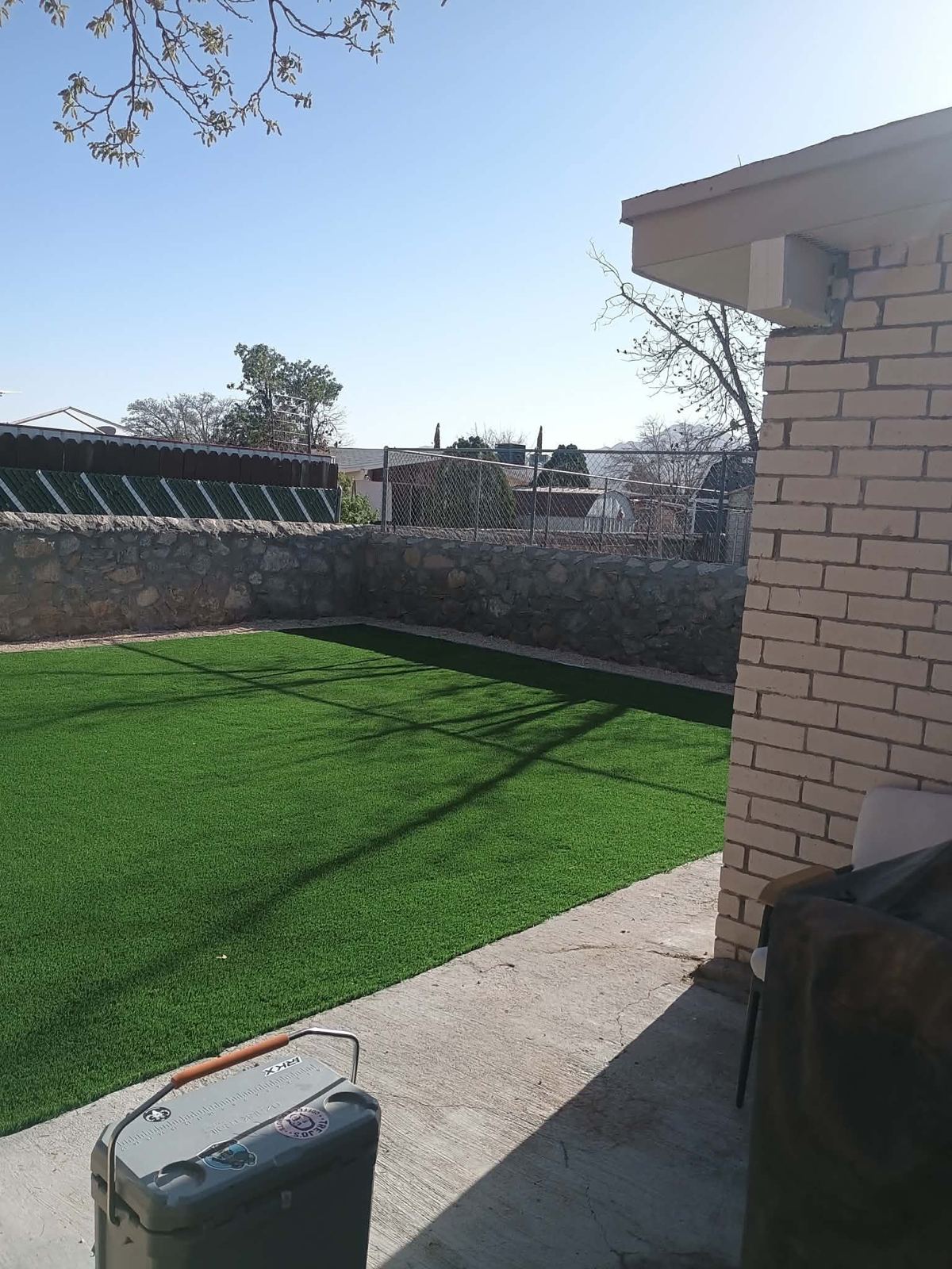Finished front yard turf installation